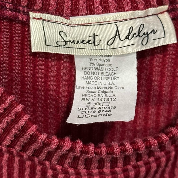 Sweet Adelyn Rose Ribbed Dress with Pockets -comfortable fit with slits in sides - Picture 4 of 11